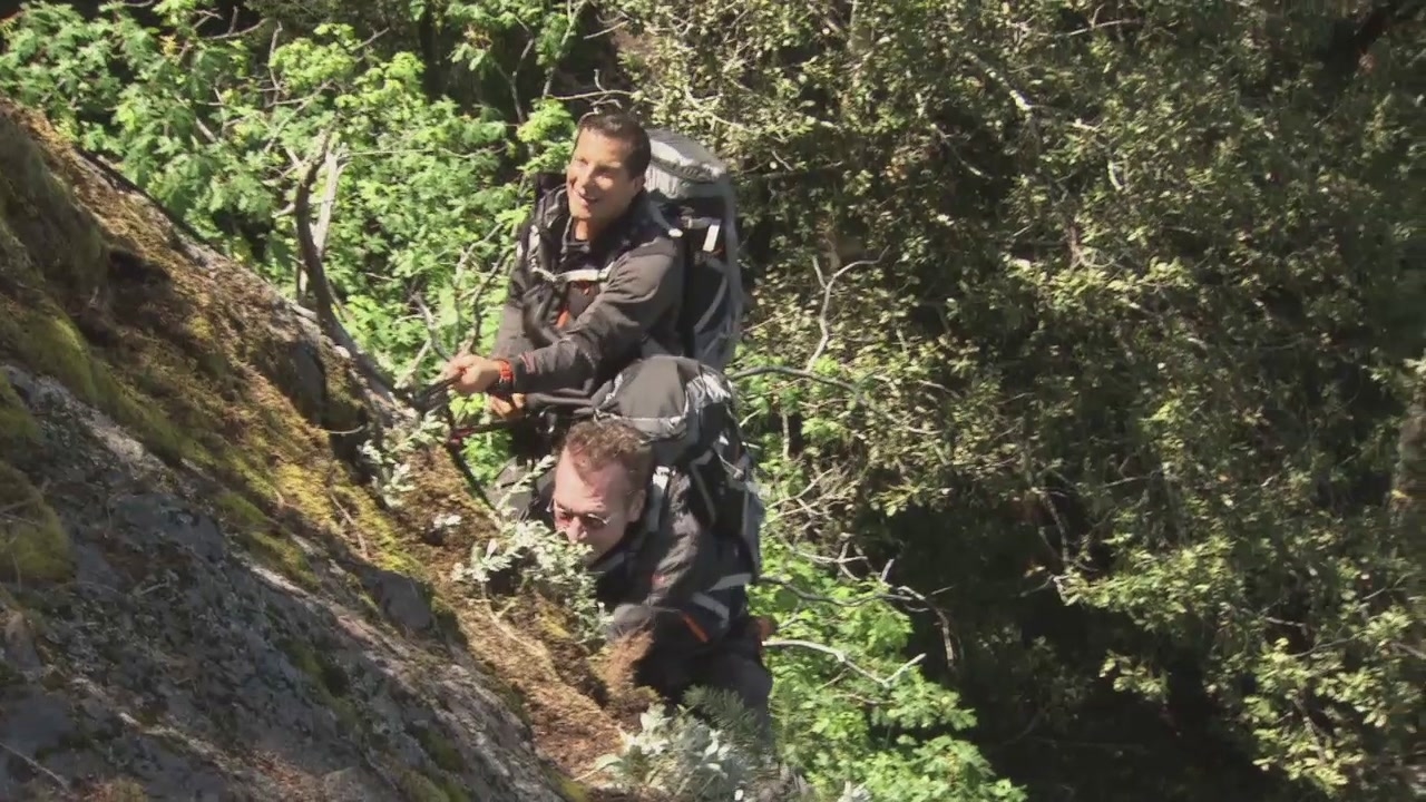 Running Wild With Bear Grylls: Climbing Down A Cliff